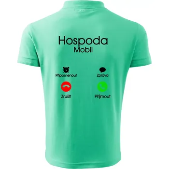Pánská košile Hospoda volá - Polokošile pánská Pique Polo 203 - 4XL ( Mátová )