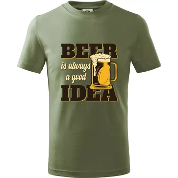 Beer idea - Tričko dětské bavlněné - 104-110cm / 3-4 roky ( Khaki )