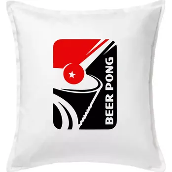 Polštář Beer pong - Polštář 50x50 - 50x50 - Pouze potah ( Bílá )
