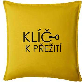 Polštář Klíč k přežití otvírák - Polštář 50x50 - 50x50 - Pouze potah ( Žlutá )