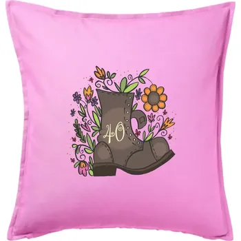 Polštář Stará bota 40 - Polštář 50x50 - 50x50 - Pouze potah ( Růžová )