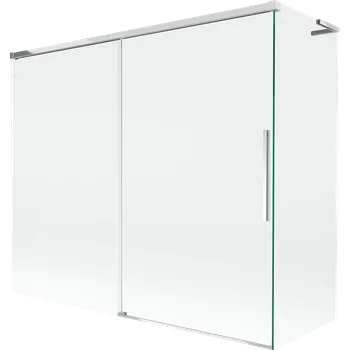 Vanová zástěna Mexen Rox L vanová zástěna 2-dílná posuvná 180 + 80 x 150 cm, transparentní, chrom - 8C9L-180-080-01-00 Vanové zástěny
