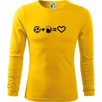 Pánská móda Míč, pivo, srdce - Triko s dlouhým rukávem FIT-T long sleeve - M ( Žlutá )
