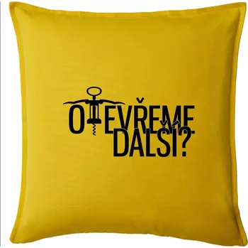 Polštář Otevřeme další? - Polštář 50x50 - 50x50 - Pouze potah ( Žlutá )