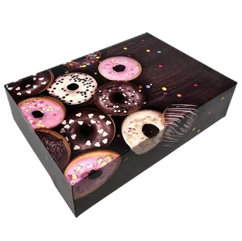 Papírová krabice s motivem koblih 31x22x8 cm