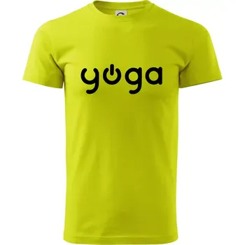 Pánské tričko Power yoga logo - Klasické pánské triko vyšší gramáže - M ( Limetková )
