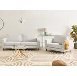 Sedací souprava krémově bílá polyesterové čalounění 3místná pohovka křeslo retro design obývací pokoj Beliani