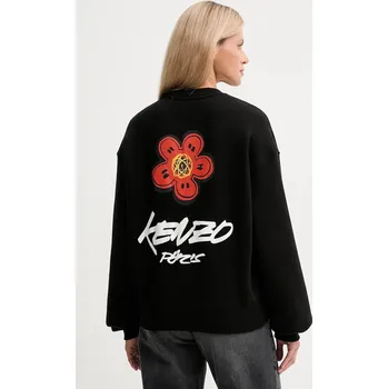 Dámská mikina Bavlněná mikina Kenzo Kenzo x Futura dámská, černá barva, s potiskem, FF62SW4504MB 99A, vel. S