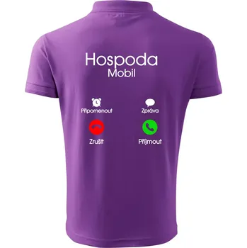 Pánská košile Hospoda volá - Polokošile pánská Pique Polo 203 - 2XL ( Fialová )