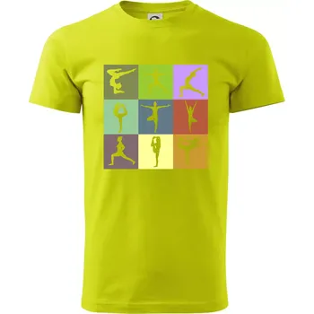 Yoga abeceda - Klasické pánské triko vyšší gramáže - M ( Limetková )