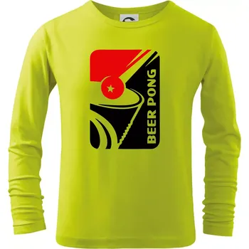 Chlapecké tričko Beer pong - Triko dětské Long Sleeve - 122 cm/6 let ( Limetková )