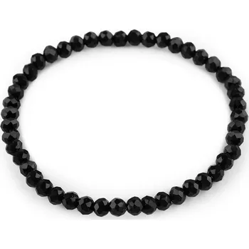 Šperk Náramek pružný z broušených korálků - 2 černá