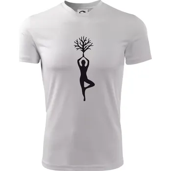 Chlapecké tričko Yoga strom - Dětské triko sportovní (dresovina) - 122 cm/6 let ( Bílá )
