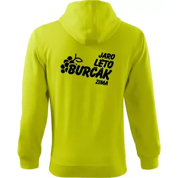 Pánská mikina Jaro, léto, burčák, zima - Mikina s kapucí na zip trendy zipper - XL ( Limetková )