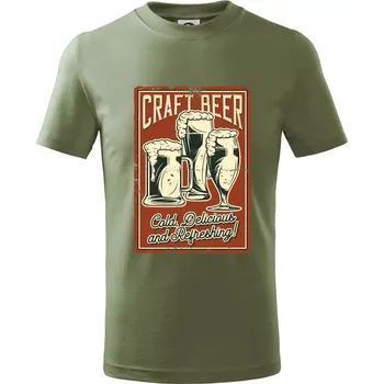 Chlapecké oblečení Craft beer - Tričko dětské bavlněné - 104-110cm / 3-4 roky ( Khaki )