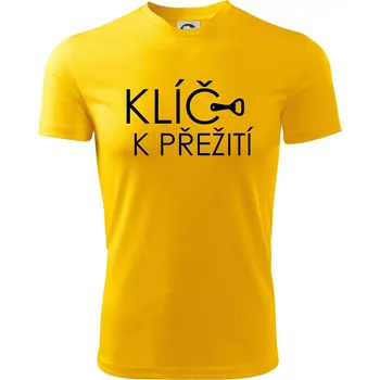 Klíč k přežití otvírák - Dětské triko sportovní (dresovina) - 122 cm/6 let ( Žlutá )