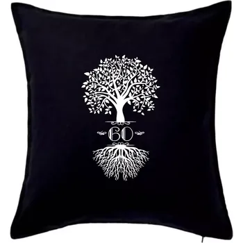 Polštář Narozeninový strom 60 - Polštář 50x50 - 50x50 - Pouze potah ( Černá )