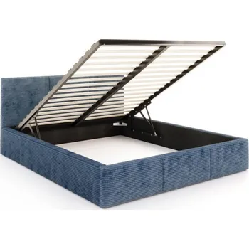 Postel Čalouněná postel FRESIA 160x200 s kovovým zdvižným roštem MODRÁ SZTRUKS