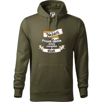 Pánská mikina Nežárli pro pány 30 - Mikina pánská Cape s kapucí - 5XL ( Military )