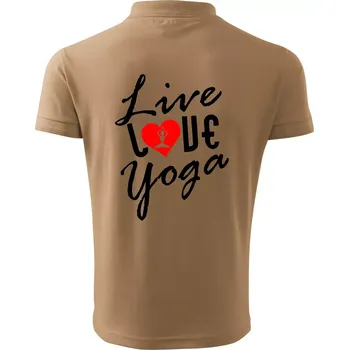 Pánská košile Live Love Yoga - Polokošile pánská Pique Polo 203 - 3XL ( Písková )
