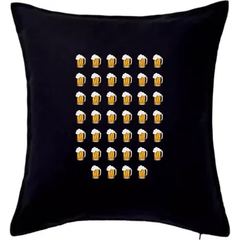 Polštář Narozeniny - 40x pivo - Polštář 50x50 - 50x50 - Pouze potah ( Černá )
