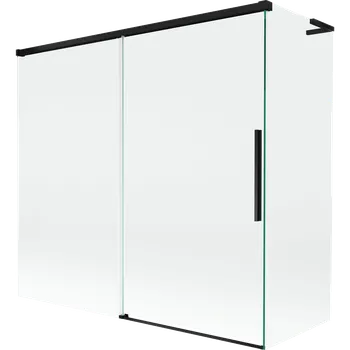 Vanová zástěna Mexen Rox L vanová zástěna dvoukřídlá zasouvací 170 + 80 x 150 cm, transparentní, černá - 8C9L-170-080-70-00 Vanové zástěny