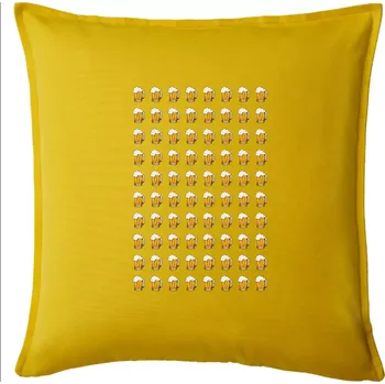 Polštář Narozeniny - 80x pivo - Polštář 50x50 - 50x50 - Pouze potah ( Žlutá )