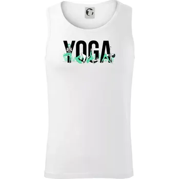 Yoga nápis barevný - Tílko pánské Core - XL ( Bílá )