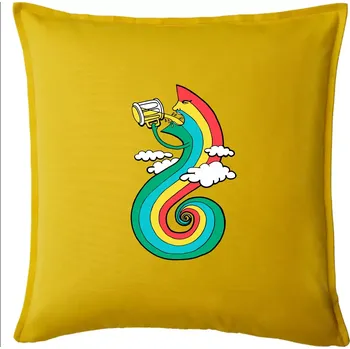 Polštář Piju jako duha (Pecka design) - Polštář 50x50 - 50x50 - Pouze potah ( Žlutá )