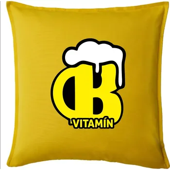 Polštář Pivo vitamín B - Polštář 50x50 - 50x50 - Pouze potah ( Žlutá )