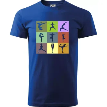 Pánské tričko Yoga abeceda - Triko extra velké (5-8XL) - 8XL ( Královská modrá )