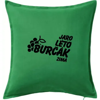 Polštář Jaro, léto, burčák, zima - Polštář 50x50 - 50x50 - Pouze potah ( Středně zelená )
