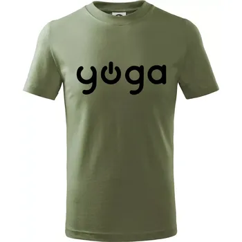 Power yoga logo - Tričko dětské bavlněné - 146 cm/10 let ( Khaki )