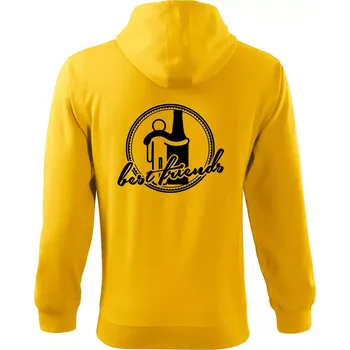 Pánská mikina Best friends pivo - Mikina s kapucí na zip trendy zipper - S ( Žlutá )