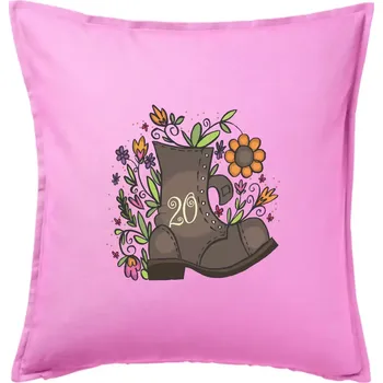 Polštář Stará bota 20 - Polštář 50x50 - 50x50 - Pouze potah ( Růžová )