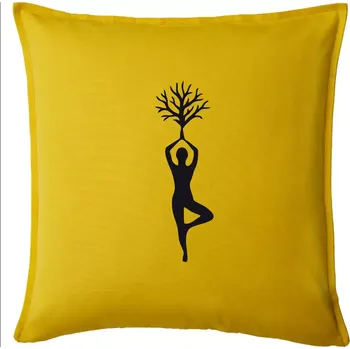 Polštář Yoga strom - Polštář 50x50 - 50x50 - Pouze potah ( Žlutá )
