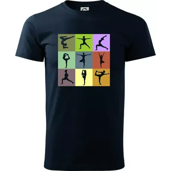 Pánské tričko Yoga abeceda - Triko extra velké (5-8XL) - 8XL ( Námořní modrá (velmi tmavá - téměř černá) )