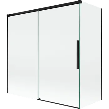 Vanová zástěna Mexen Rox sprchová zástěna 2-křídlá posuvná 160 + 75 x 150 cm, transparentní, černá - 8C9-160-075-70-00 Vanové zástěny