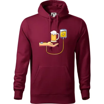 Pánská mikina Pivo infuze - Mikina pánská Cape s kapucí - M ( Garnet )