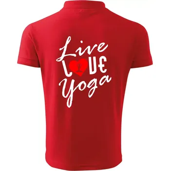 Pánská košile Live Love Yoga - Polokošile pánská Pique Polo 203 - M ( Červená )