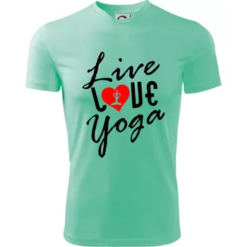 Chlapecké tričko Live Love Yoga - Dětské triko sportovní (dresovina) - 146 cm/10 let ( Mátová )