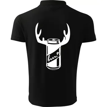 Pánská košile Pivo plechovka - Polokošile pánská Pique Polo 203 - 3XL ( Černá )