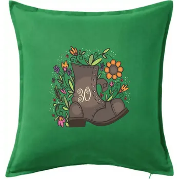 Polštář Stará bota 30 - Polštář 50x50 - 50x50 - Pouze potah ( Středně zelená )