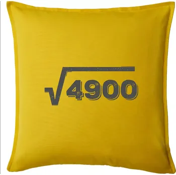 Polštář Narozeniny odmocnina 70 - Polštář 50x50 - 50x50 - Pouze potah ( Žlutá )