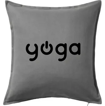 Polštář Power yoga logo - Polštář 50x50 - 50x50 - Pouze potah ( Tmavě šedý melír )