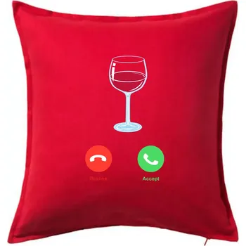 Polštář Víno volá (Pecka design) - Polštář 50x50 - 50x50 - Pouze potah ( Červená )