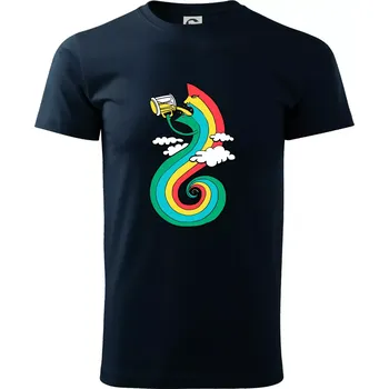 Pánské tričko Piju jako duha (Pecka design) - Triko extra velké (5-8XL) - 7XL ( Námořní modrá (téměř černá) )