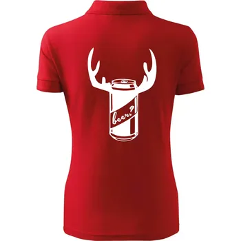 Pivo plechovka - Polokošile dámská Pique Polo - XS ( Červená )