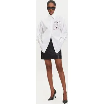 Dámská košile KARL LAGERFELD Košile A3W11040 Bílá Relaxed Fit 48