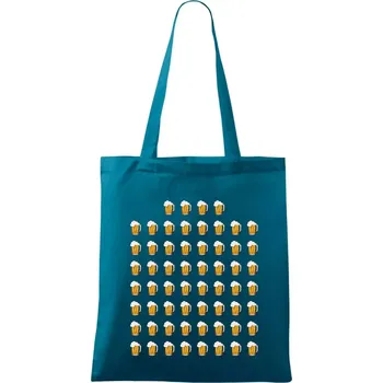 Narozeniny - 60x pivo - Taška bavlněná - 42 x 38 cm ( Petrolejová )